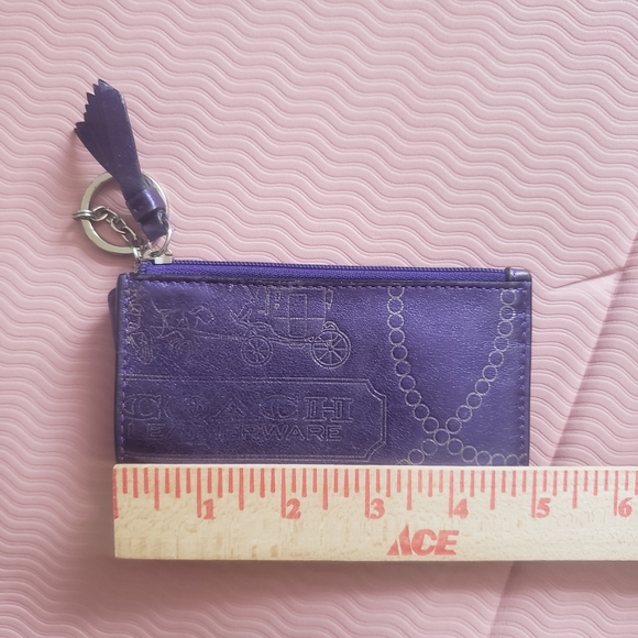 Coach Y2K Metallic Purple Small Coin Card Wallet with Tassel - Picture 9 of 10